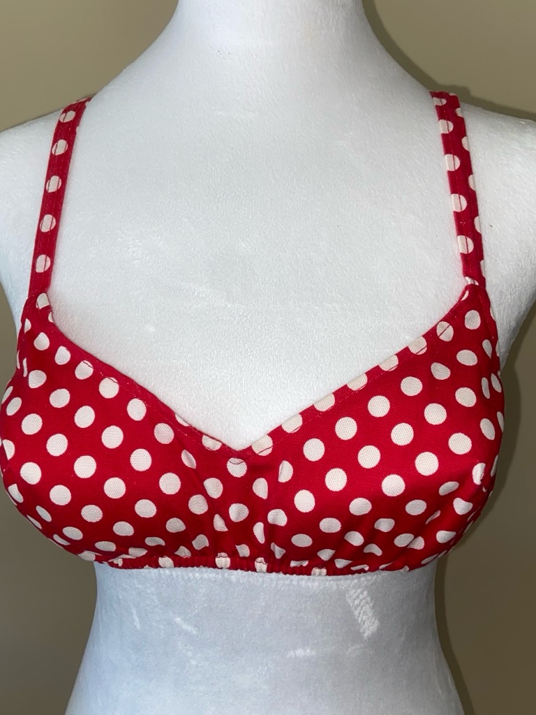 Sears Red And White Polka Dot Bikini Top